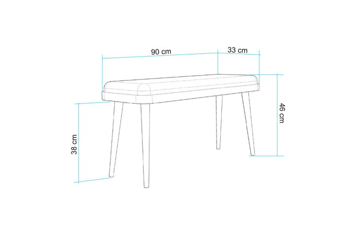 Hanah Home Vina Mini 1005 Banco Roble y Crema, 90x46x33 cm, Tablero Melamina y Lino